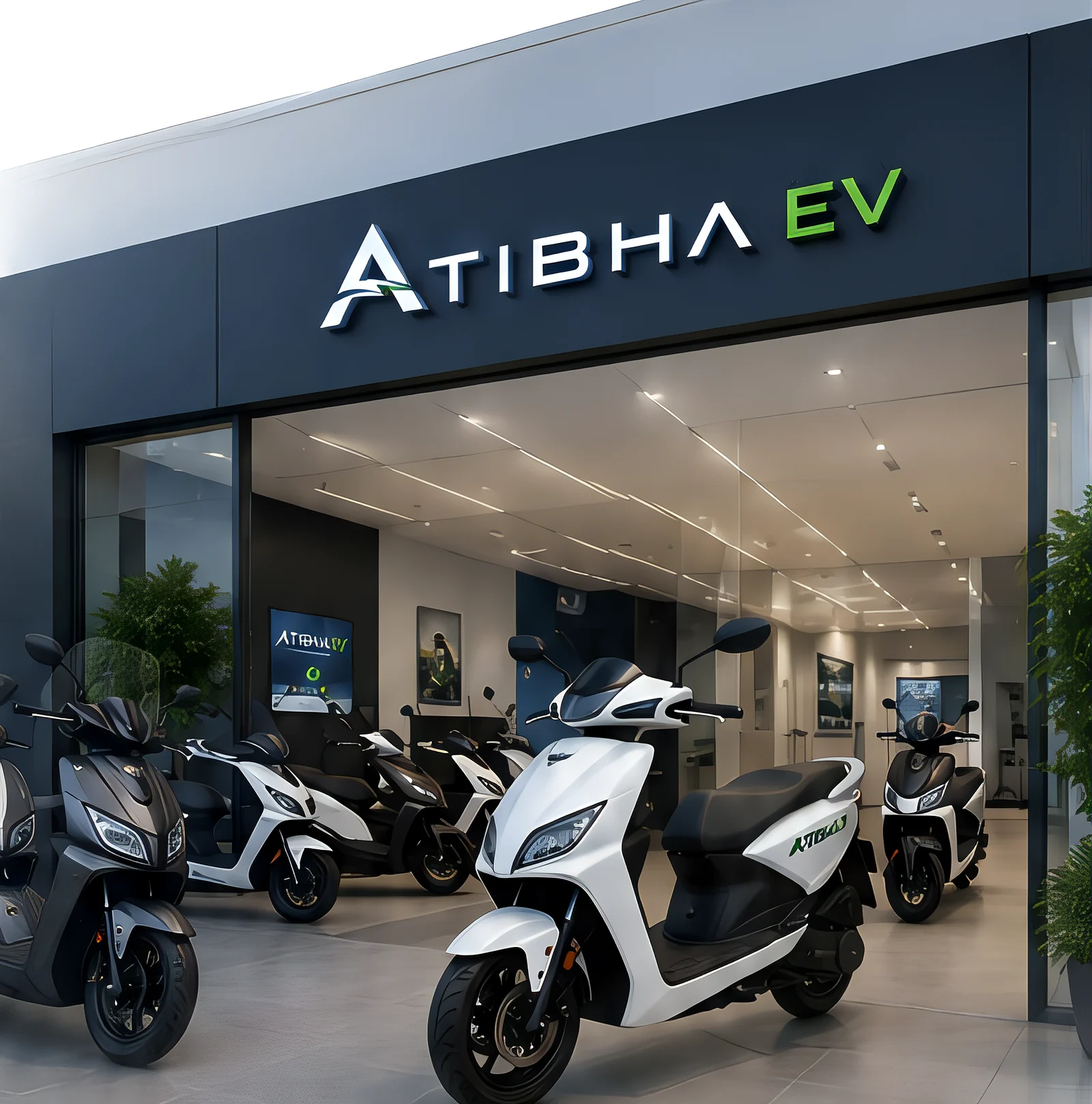 Atibha EV showroom storefront